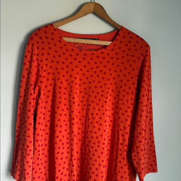 GUDRUN Sjoden JULIET tunic-dress POLKA DOT ORANGE Medium - Picture 3 of 13